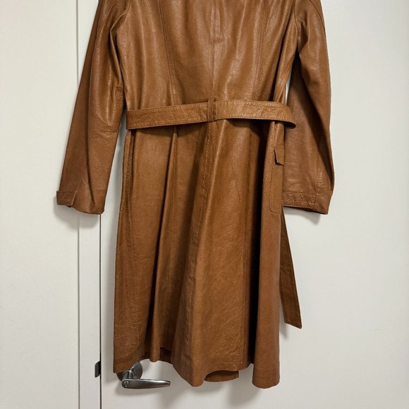 Vintage Leather Trench Coat - Picture 5 of 6